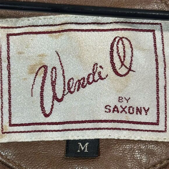 Vintage Wendi Q by Saxony Leather Jacket Brown Oversized 80s 90s Korea Women’s M - Picture 10 of 13